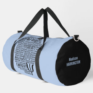 Bolso De Deporte Grande PSYCHOLOGY Word Cloud nombre y color personalizado