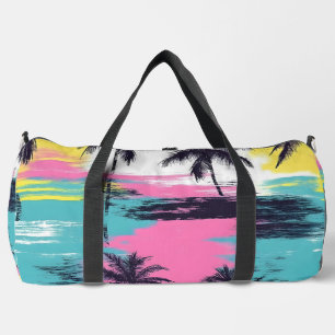 Bolso De Deporte Grande Puesta de sol vibrante en la playa
