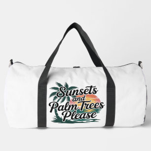Bolso De Deporte Grande Puestas de sol Palmeras Por favor Océano