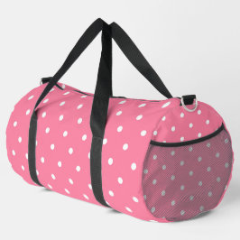 Bolso De Deporte Grande Puntos blandos de polka rosa y blanco