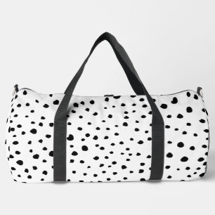 Bolso De Deporte Grande Puntos dálmatas, puntos dálmatas, blanco y negro