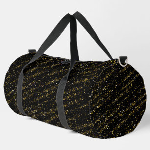Bolso De Deporte Grande Puntos de Triángulo Dorado Fondo Negro Lujo Brilla