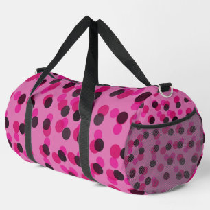 Bolso De Deporte Grande puntos rosa intenso y negro