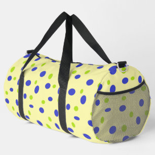 Bolso De Deporte Grande Puntos verdes y azules sobre amarillo