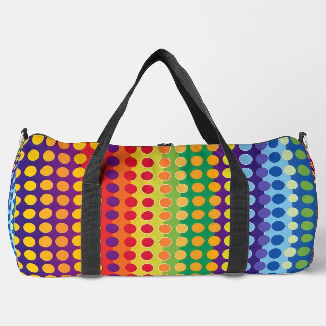 Bolso De Deporte Grande Puntos y franjas arcoiris (Anverso)