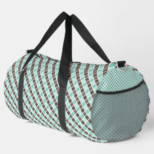 BOLSO DE DEPORTE GRANDE PUNTOS Y PATRONES VERDES Y MARRONES DE LA MINA DE 