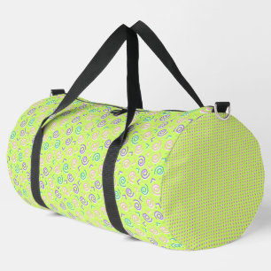 BOLSO DE DEPORTE GRANDE PURPLE AZUL BRILLANTE Y PATRONES VERDES LÍMIMOS