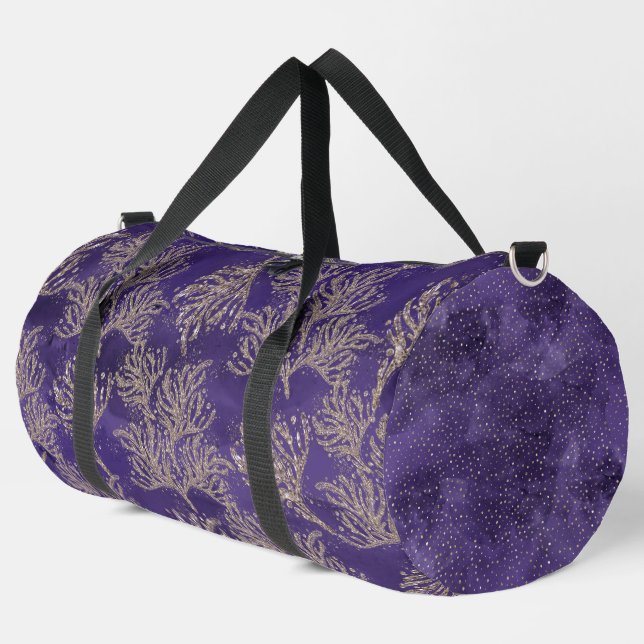 BOLSO DE DEPORTE GRANDE PURPLE OSCURO CON PURPURINA DE ORO PARECE RESIDUOS (Esquina izquierda)