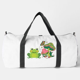 Bolso De Deporte Grande rana linda, setas y mariposa