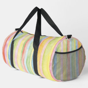 Bolso De Deporte Grande Rayas Acuarela Coloridas Pastel