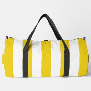 Bolso De Deporte Grande Rayas amarillas, franjas blancas, patrón rayado