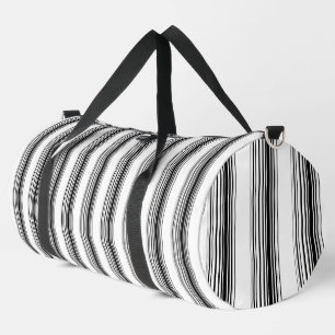 Bolso De Deporte Grande Rayas blancas y negras modernas