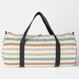 Bolso De Deporte Grande Rayas de pincel boho sin costuras tono tierra