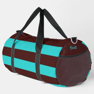 Bolso De Deporte Grande Rayas marrón y Aqua