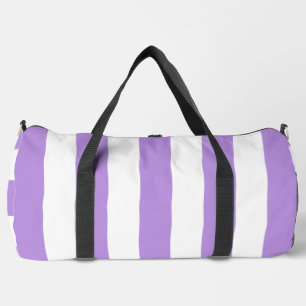 Bolso De Deporte Grande Rayas púrpuras, franjas blancas, patrón rayado