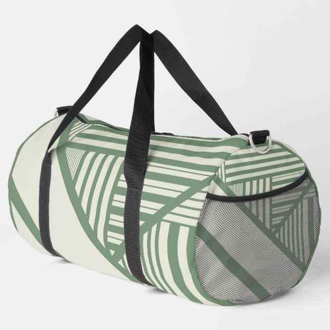 Bolso De Deporte Grande Rayas triangulares en verde (Esquina derecha)