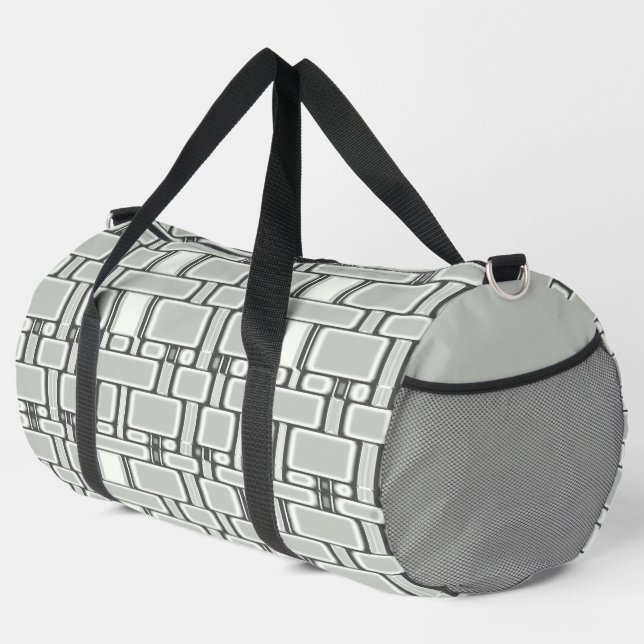 Bolso De Deporte Grande Rectángulo Patrón Gris neutro (Esquina derecha)