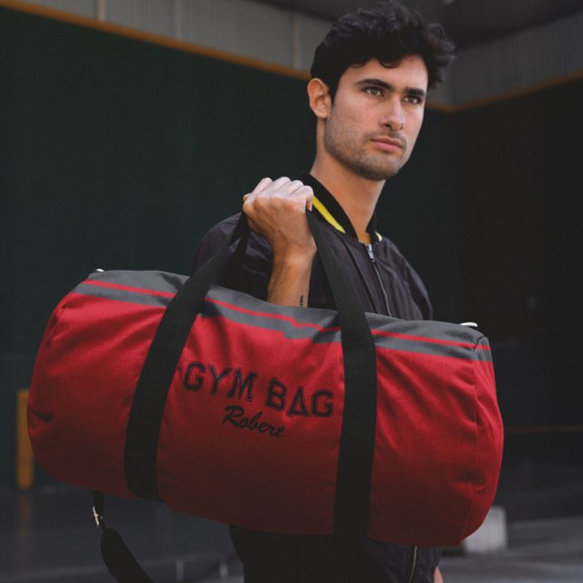 Bolso De Deporte Grande Red and Black Typography Based Design Gym Bag (Subido por el creador)