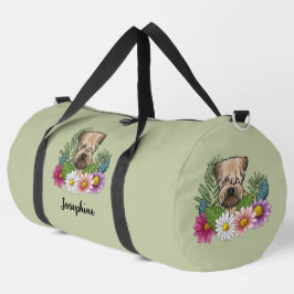 Bolso De Deporte Grande Rellenos De Ruedas Frescas Terrier Con Flores Y No