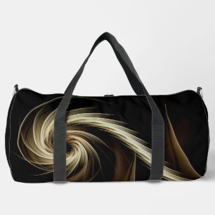 Bolso De Deporte Grande Remolino Dorado Sobre Negro