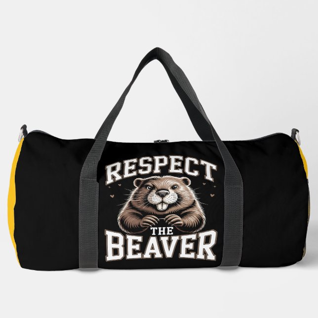 Bolso De Deporte Grande Respetar Al Castor (Anverso)