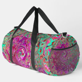 Bolso De Deporte Grande Resumen de la espiral líquida Magenta y Retro Verd