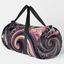 Bolso De Deporte Grande Resumen de la modernidad Swirling rosa, negro y bl