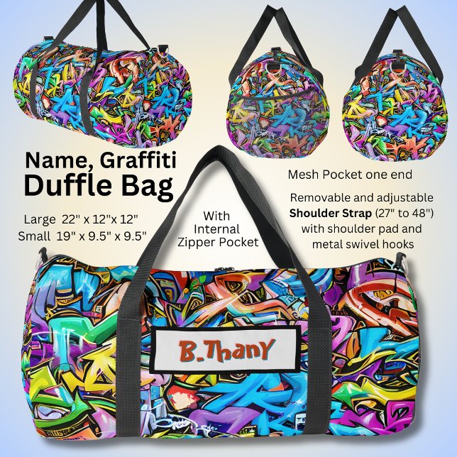 Bolso De Deporte Grande Resumen del graffiti de nombre (Subido por el creador)