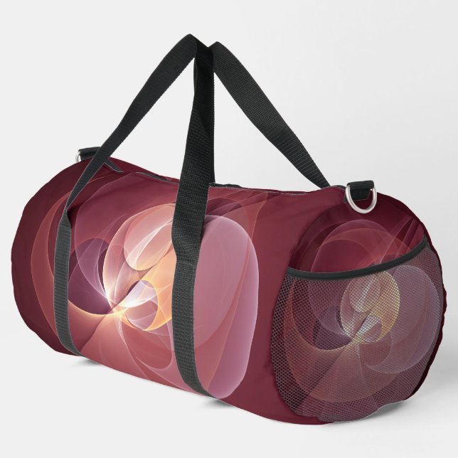 Bolso De Deporte Grande Resumen Elegante Vino Moderno Arte Fractal Rojo (Esquina derecha)