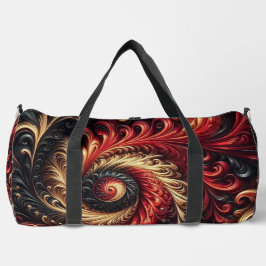 Bolso De Deporte Grande Resumen moderno giratorio rojo, negro y oro