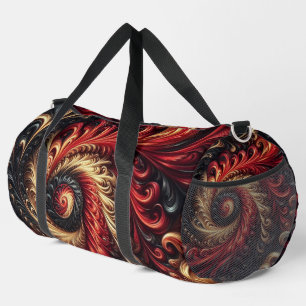 Bolso De Deporte Grande Resumen moderno giratorio rojo, negro y oro