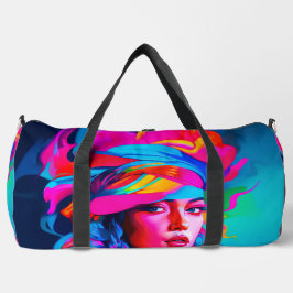 Bolso De Deporte Grande Retrato abstracto vibrante