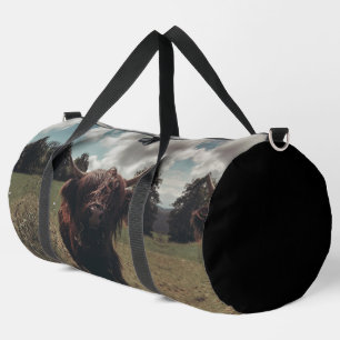 Bolso De Deporte Grande Retro vintage de vacas de raza negra escocesa