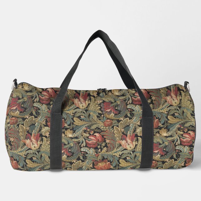 Bolso De Deporte Grande Rich Floral Tapestry Brocade Antiguo Clásico (Anverso)