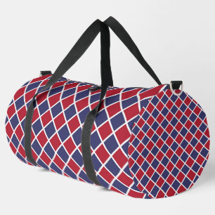 Bolso De Deporte Grande Rojo Azul Blanco Harlequin Diamante Cuadrado Grand