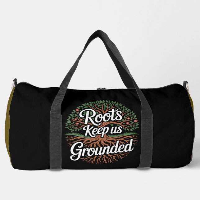 Bolso De Deporte Grande Roots Keep Us Grounded Tree (Anverso)