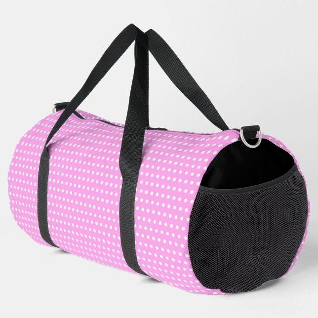 Bolso De Deporte Grande Rosa Girly Con Puntos Blancos Elegantes (Esquina derecha)