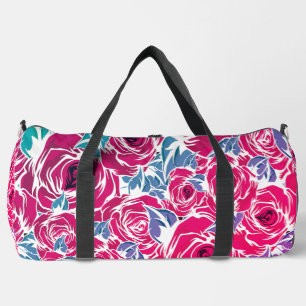 Bolso De Deporte Grande Rosas Floral de color rojo verde