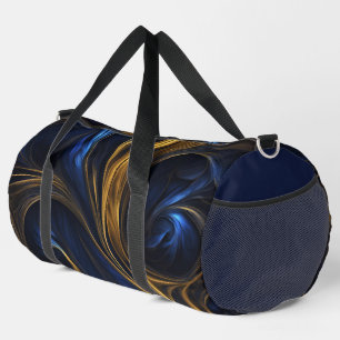 Bolso De Deporte Grande Royal Blue Gold Resumen Swirl