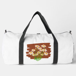 Bolso De Deporte Grande Rustic floral design on brown background
