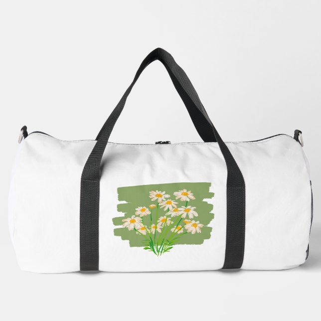 Bolso De Deporte Grande Rustic Floral Design on Green Background (Anverso)