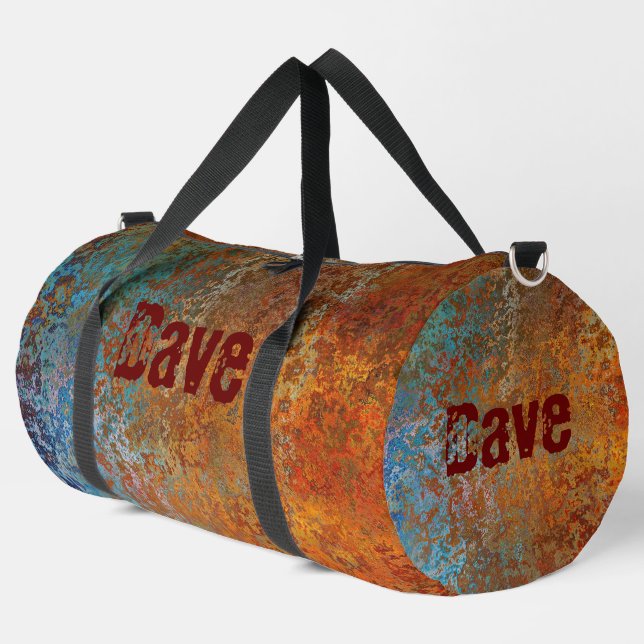 Bolso De Deporte Grande Rusty, Verdigris, Grunge Steampunk Personalizado (Esquina izquierda)