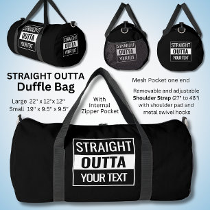 Bolso De Deporte Grande Salida directa - Tu texto - Blanco y negro activad