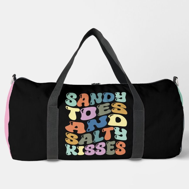 Bolso De Deporte Grande Sandy Toes Salty Kisses Retro (Anverso)
