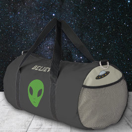 Bolso De Deporte Grande Saucer volador y alieno verde