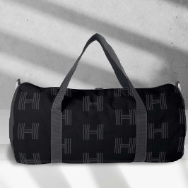 Bolso De Deporte Grande Sencillos niños de patrón monograma negro, persona