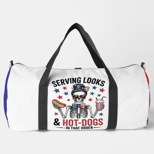 Bolso De Deporte Grande Serving Looks & Hot Dogs Skeleton (Anverso)