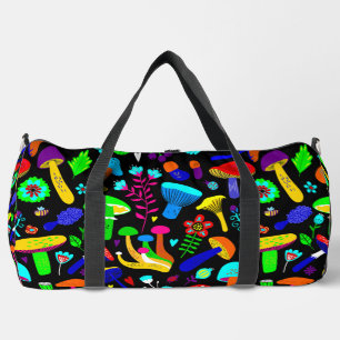 Bolso De Deporte Grande setas psicodélicas retro floral vibrante