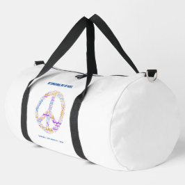 Bolso De Deporte Grande Signo de paz del Día Mundial de la Paz Palabra Nub