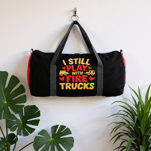 Bolso De Deporte Grande Sigo Jugando con Camiones de Bomberos
